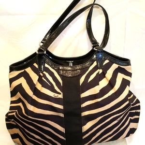 Coach zebra print shoulder bag